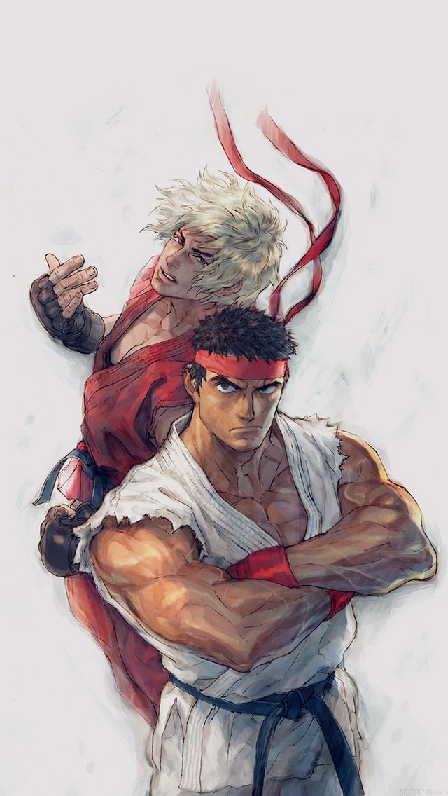 Anime Street Fighters Ryu Ken Art Illust