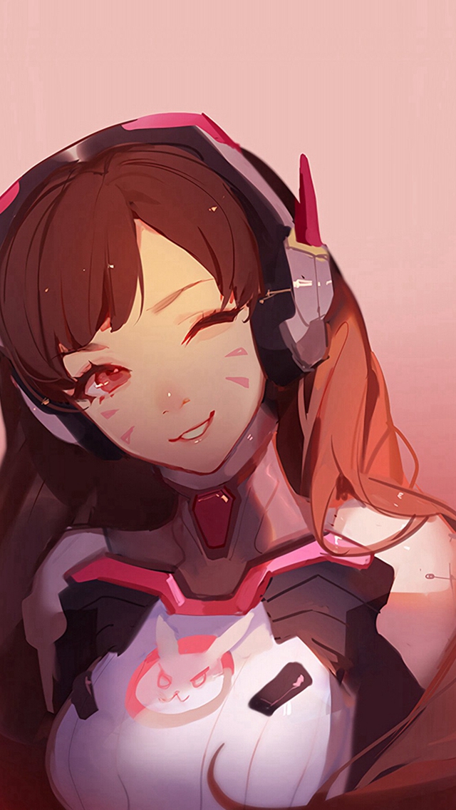 Dva Overwatch Cute Anime Game Art Illustration Red