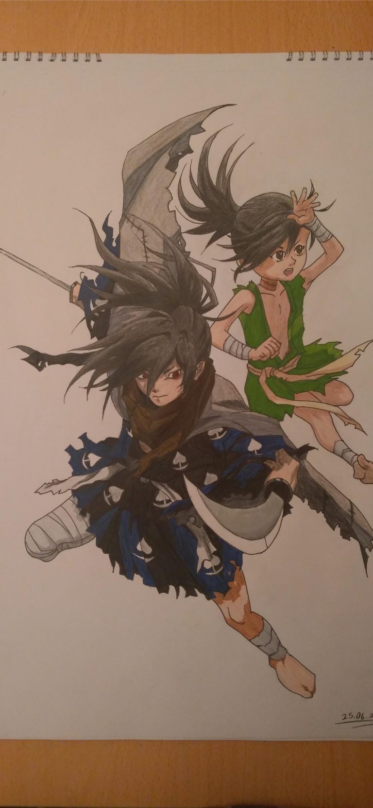 Hand drawn Hyakkimaru and Dororo Dororo