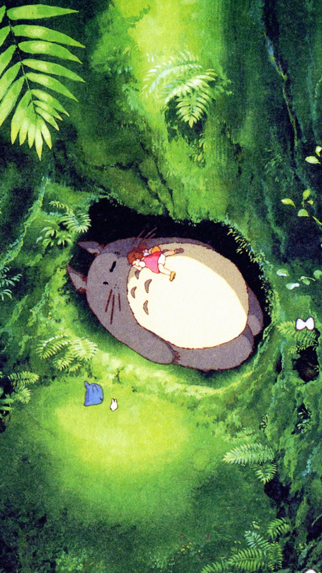 Japan Totoro Art Green Anime Illustration