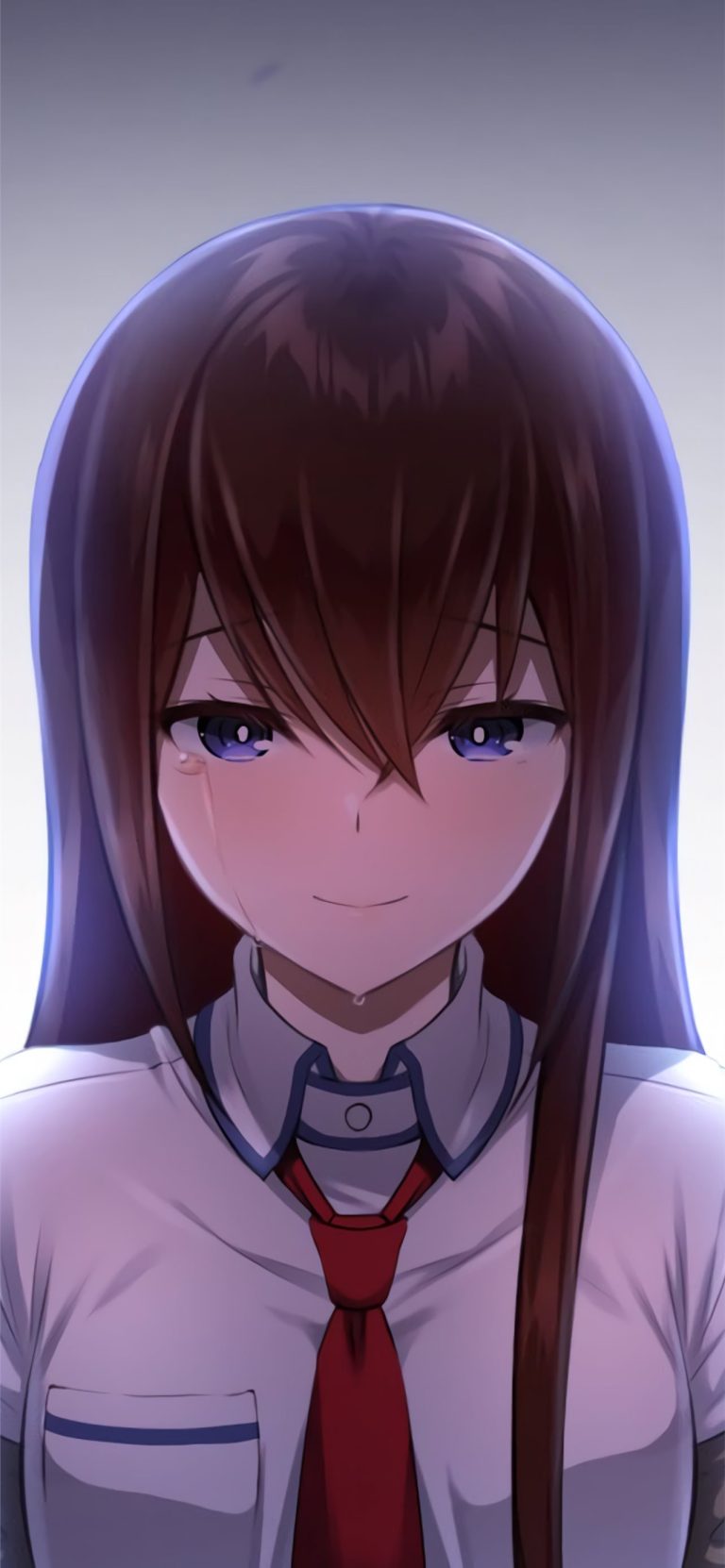 Kurisu Makise Crying Steins Gate Smiling for Huawe