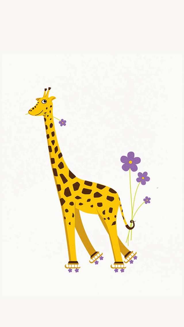 Rollerskating Girafe Illustration