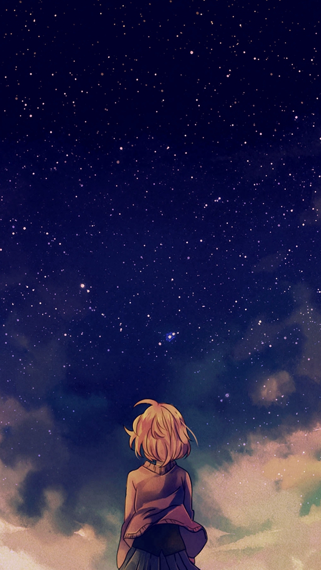 Starry Space Illust Anime Girl