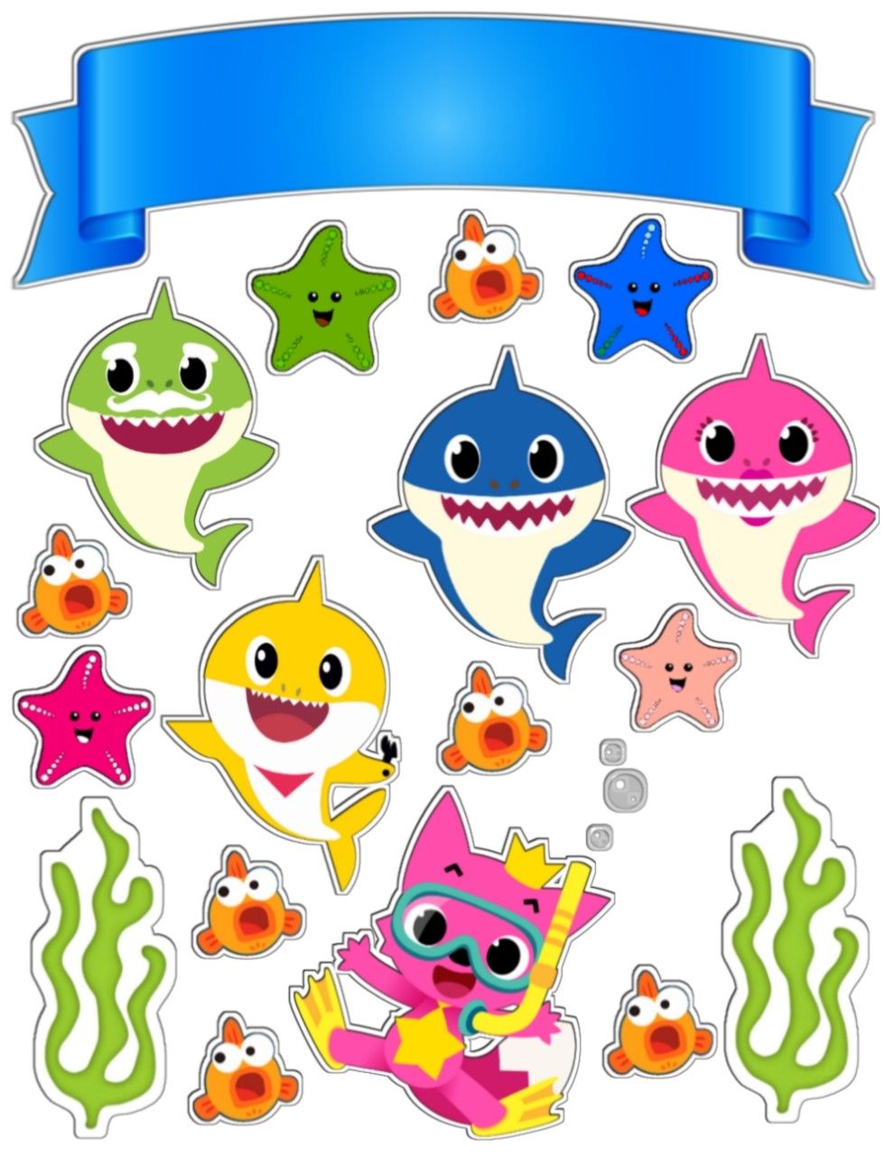 Baby Shark Cake Topper Printable (3)