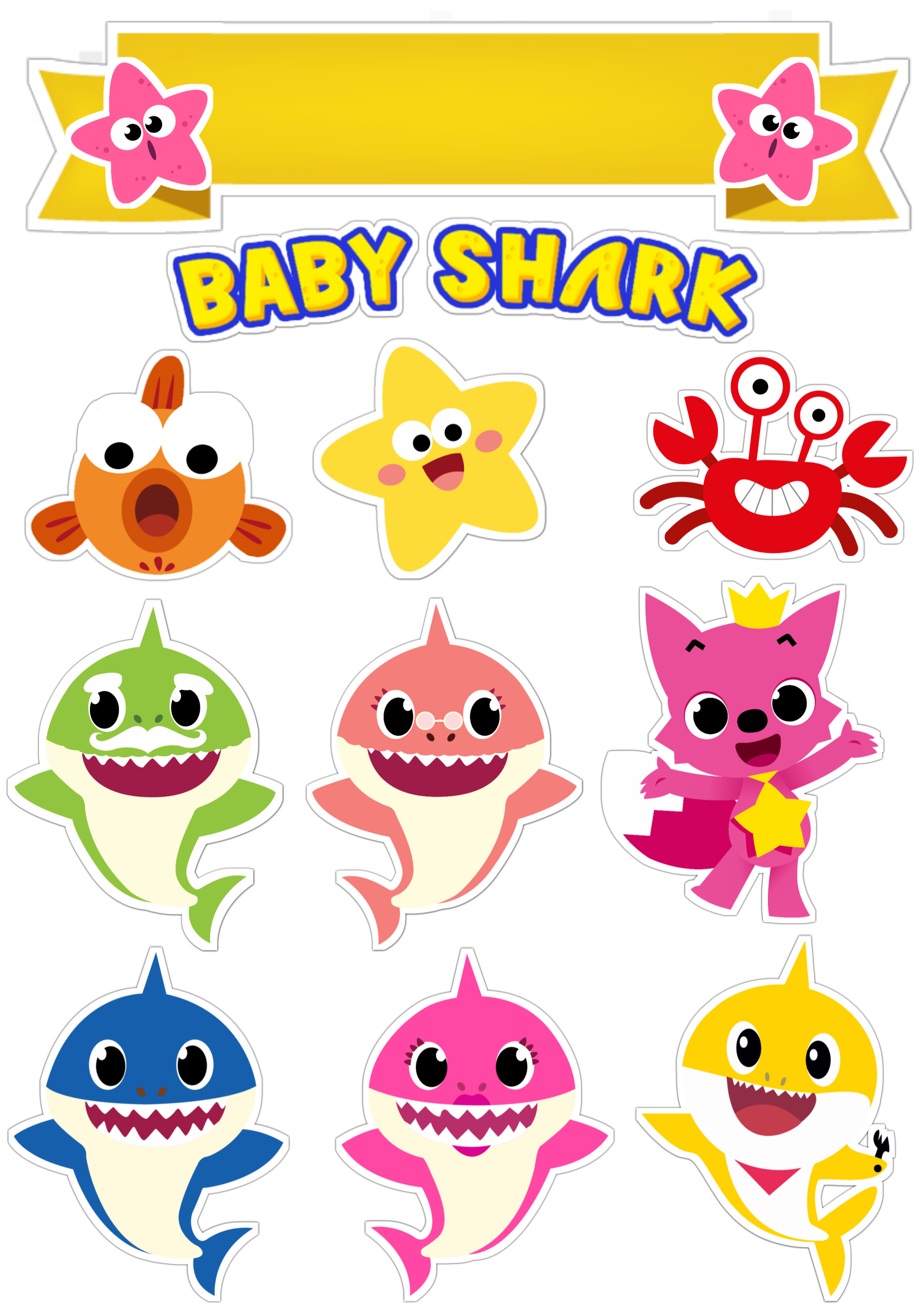 Baby Shark Cake Topper Printable (4)