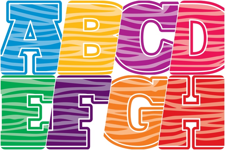 Free Printable Colorful Stripes Alphabet