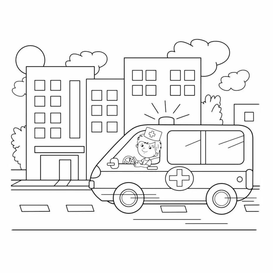 Ambulance coloring page (13)