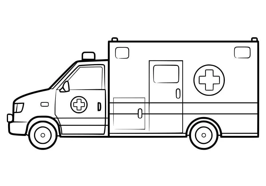 Ambulance coloring page (2)