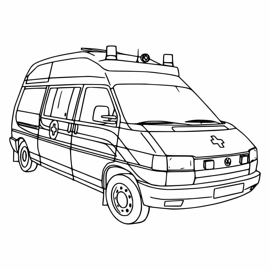 Ambulance coloring page (3)