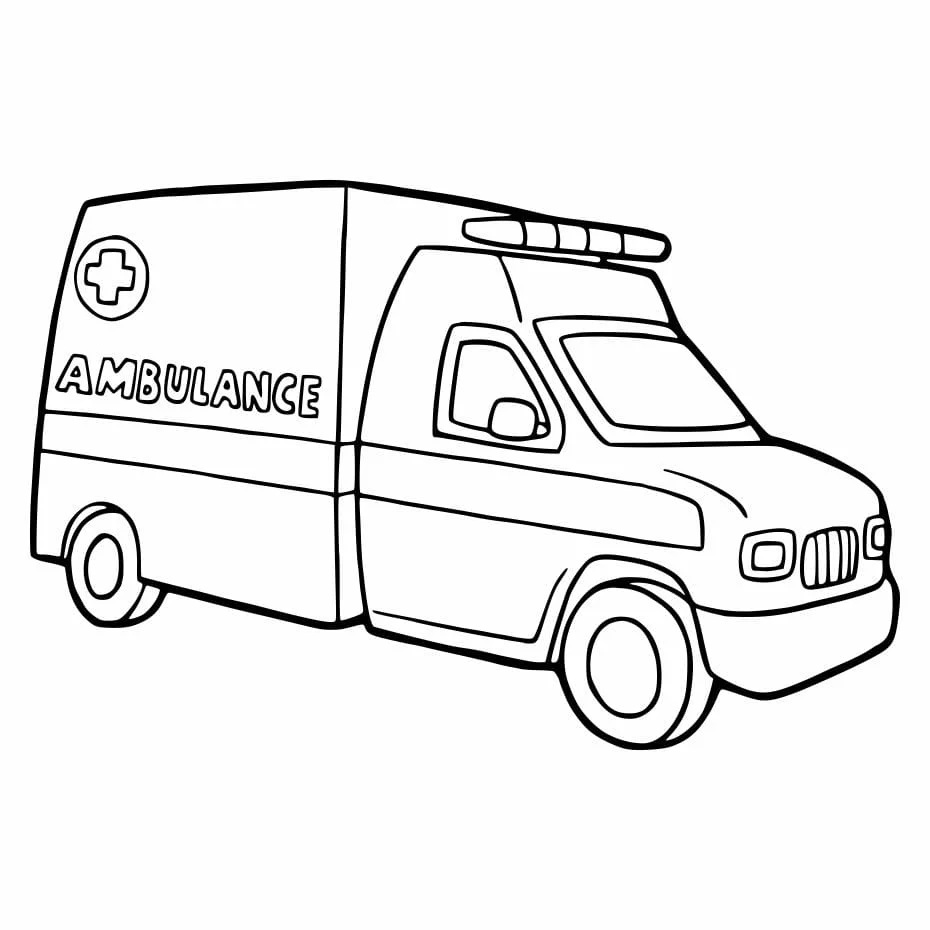 Ambulance coloring page (4)