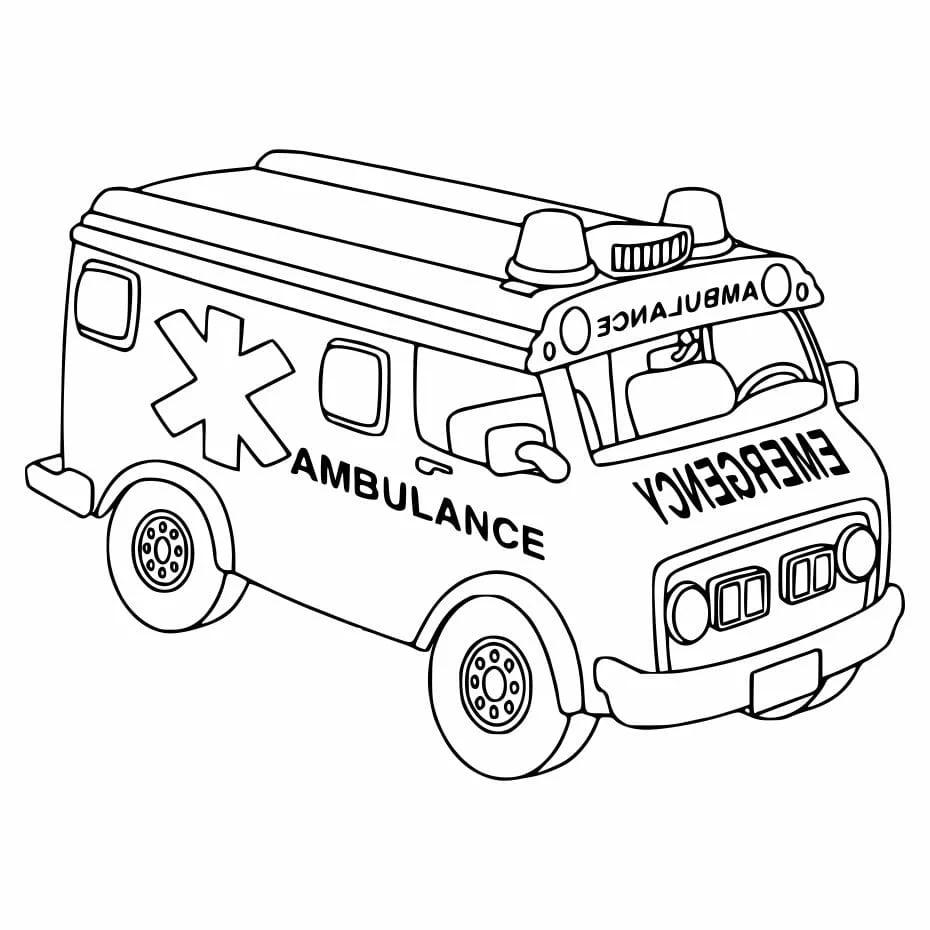 Ambulance coloring page (5)