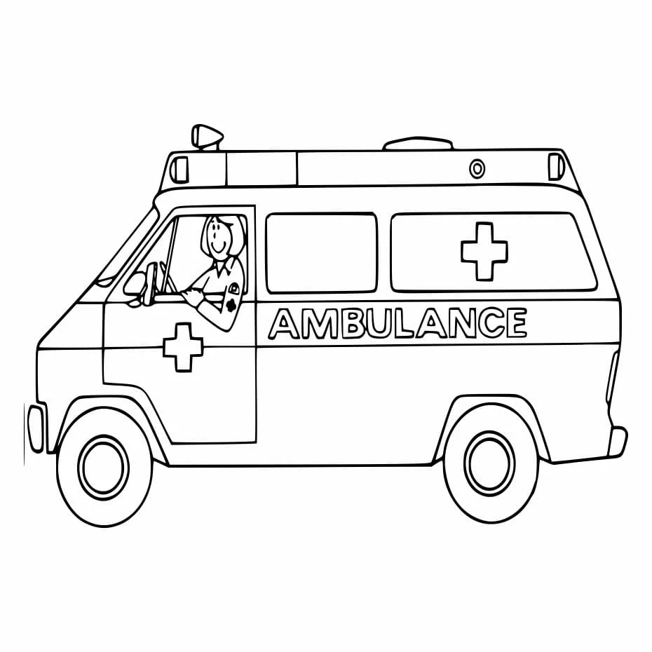 Ambulance coloring page (6)