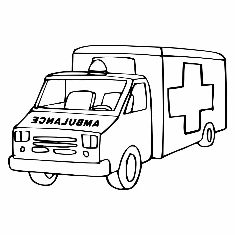 Ambulance coloring page (7)