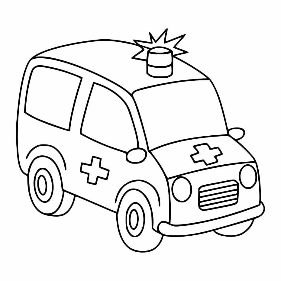 Ambulance coloring page (9)