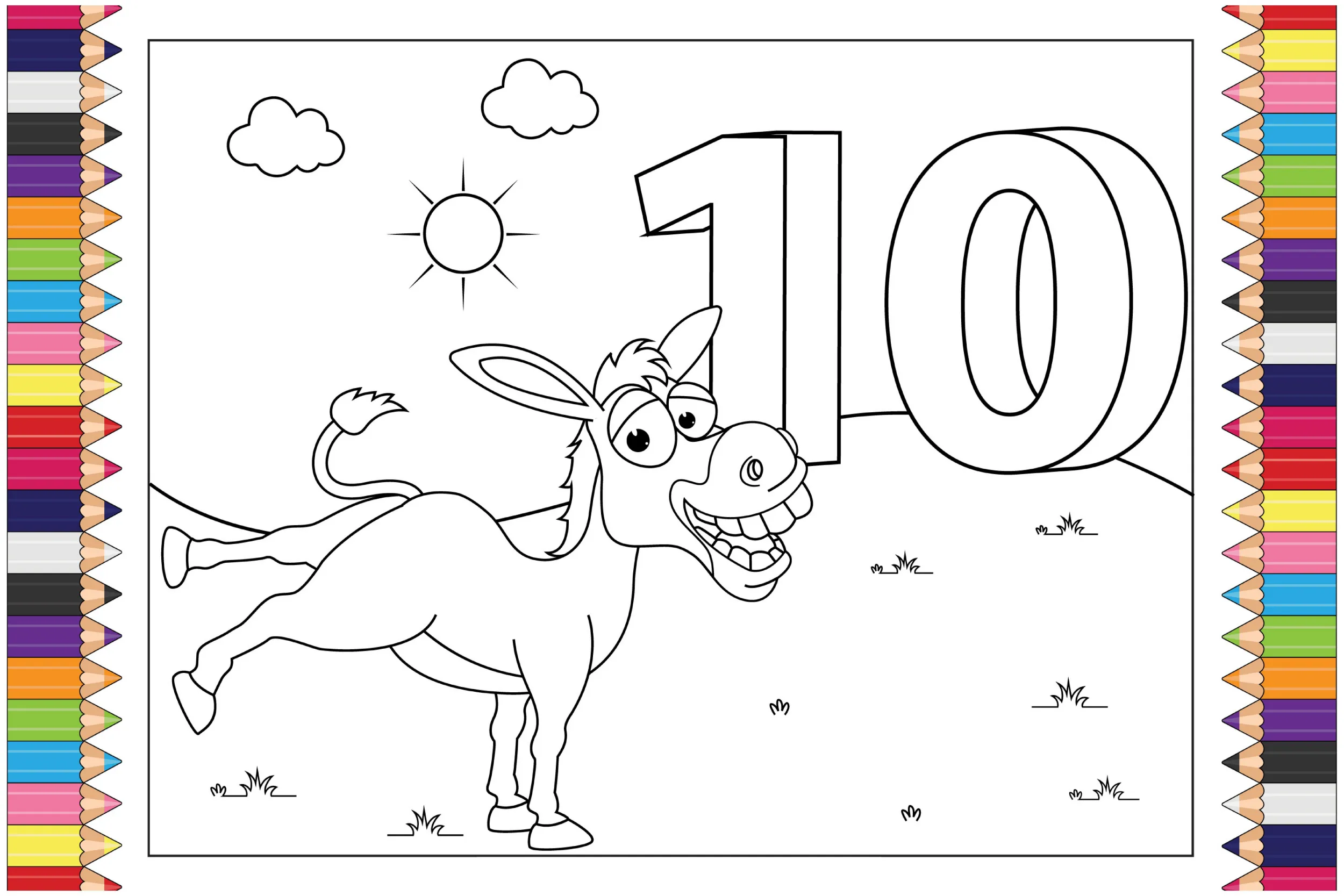 Animals and numbers coloring pages (11)