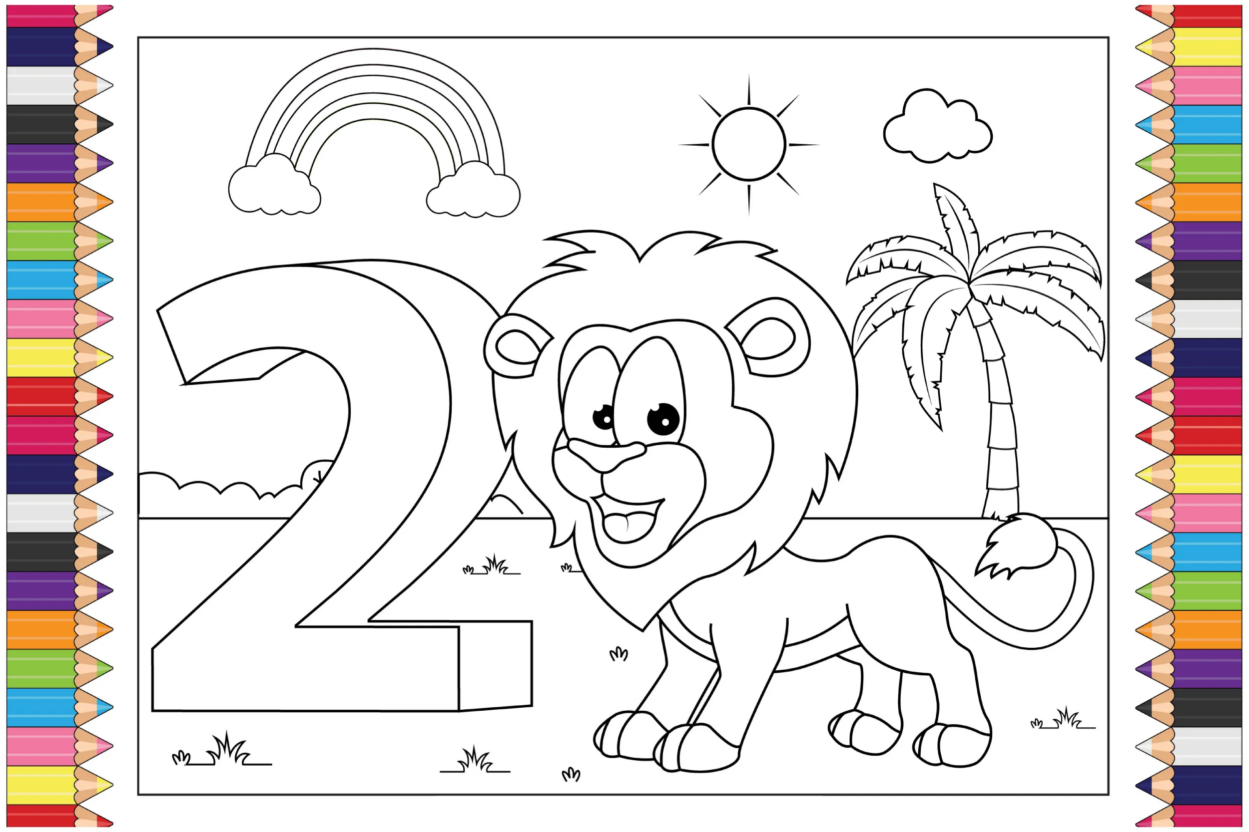 Animals and numbers coloring pages (3)