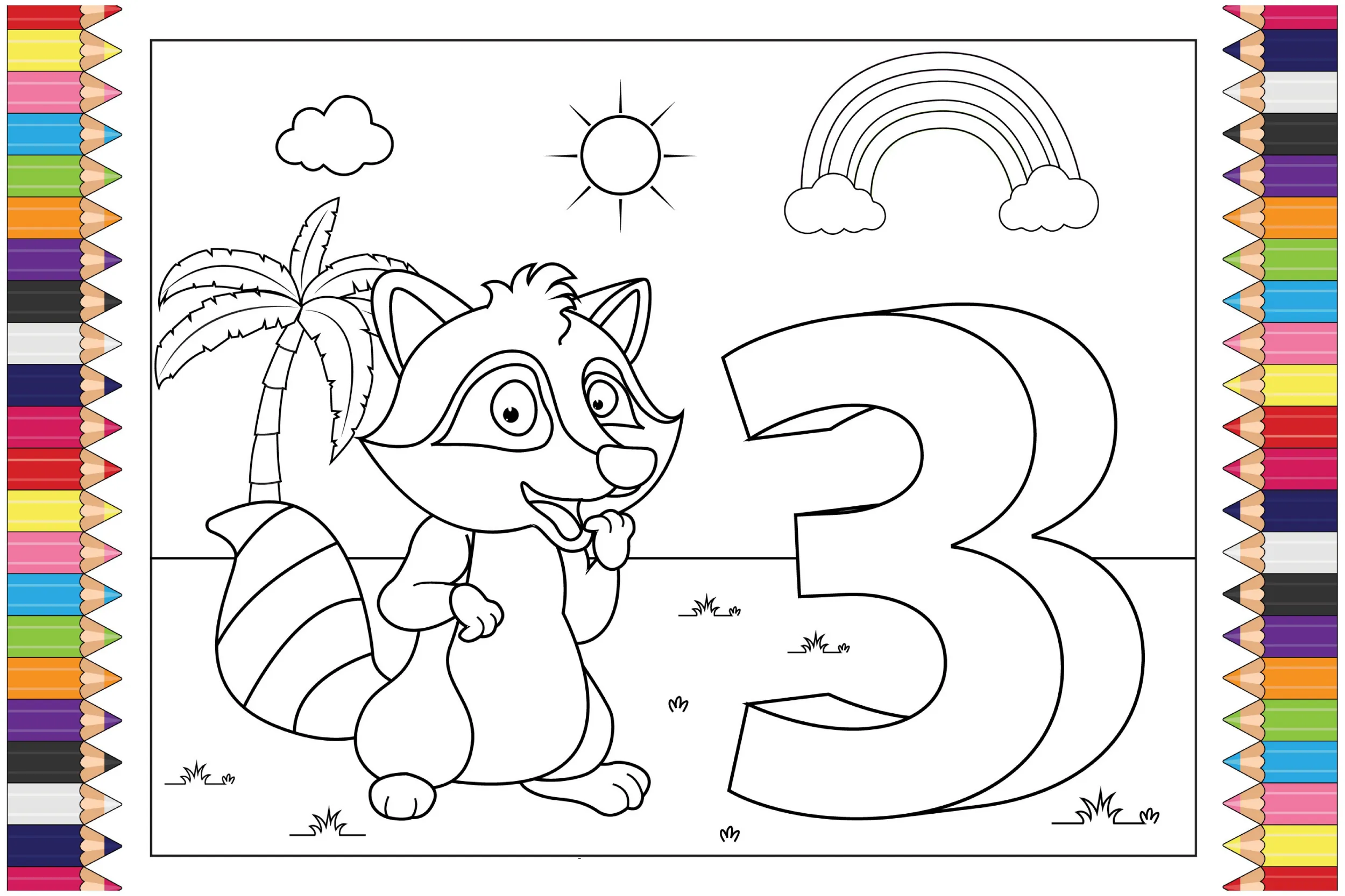 Animals and numbers coloring pages (4)