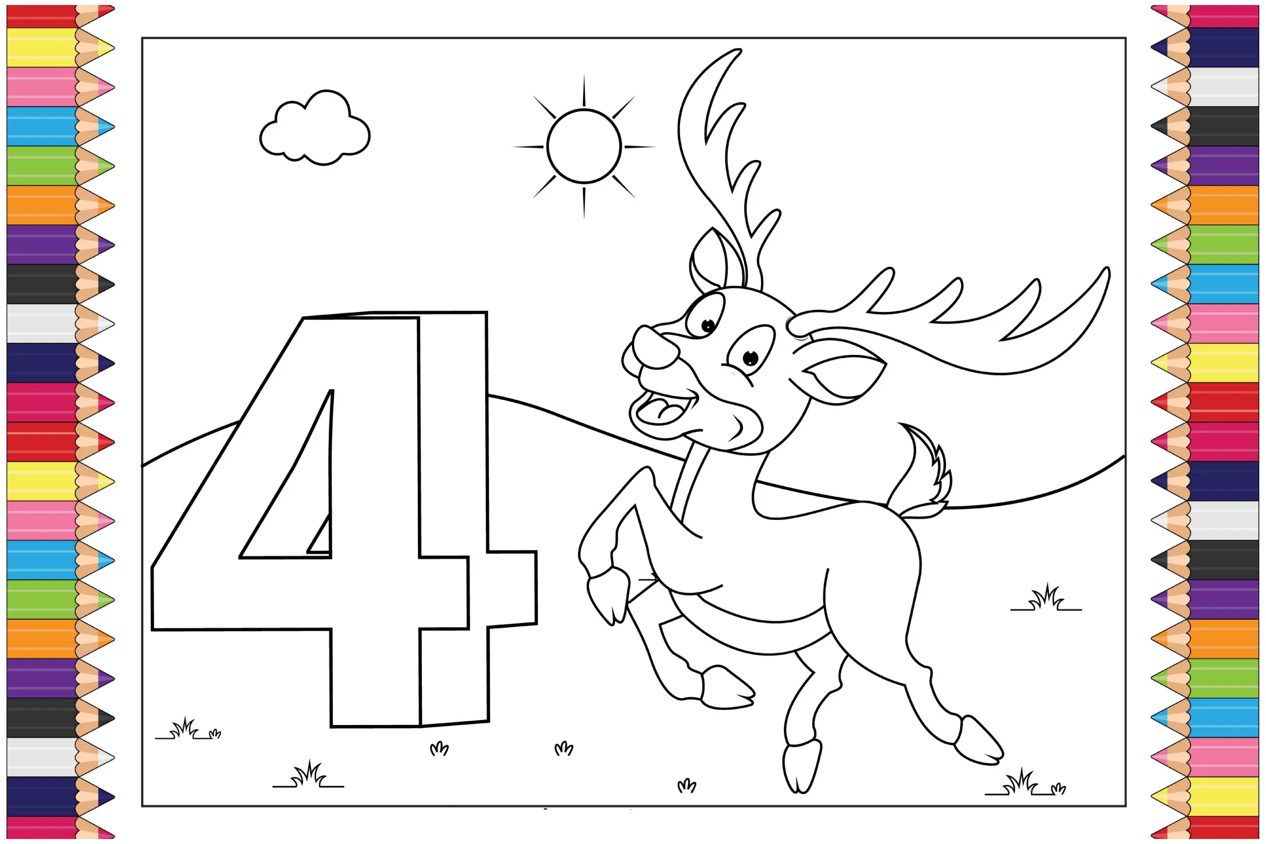 Animals and numbers coloring pages (5)