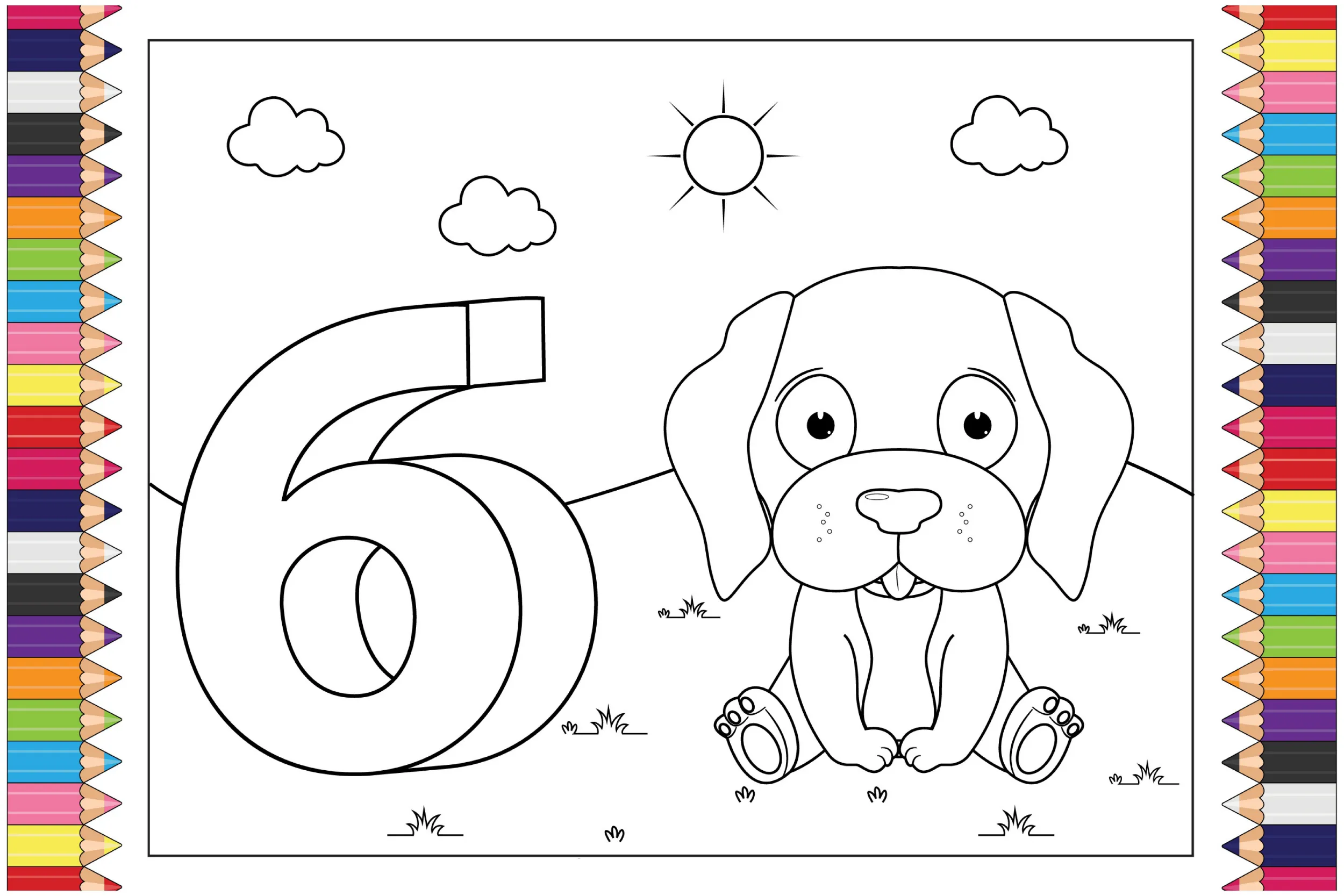 Animals and numbers coloring pages (7)