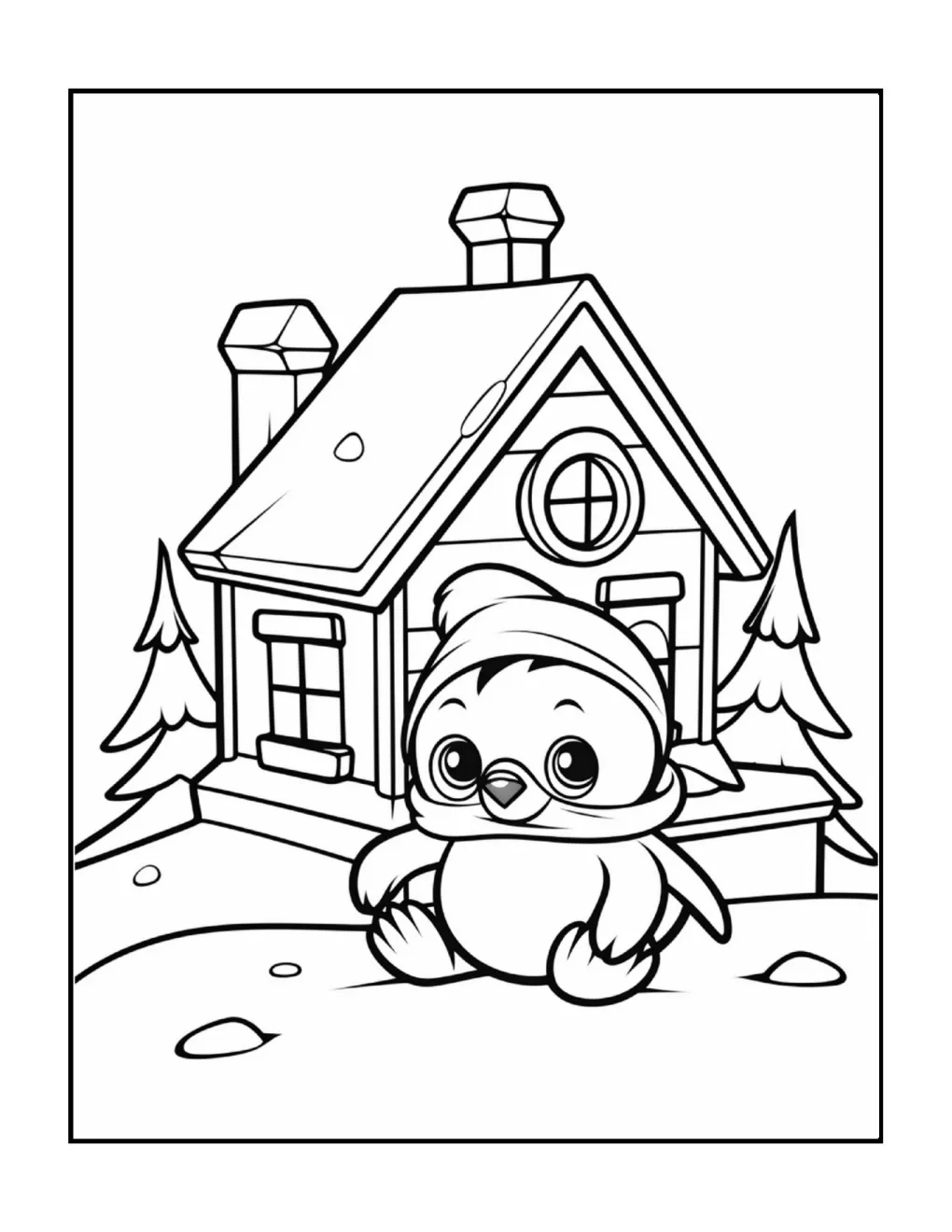 Animals at christmas coloring page (16)