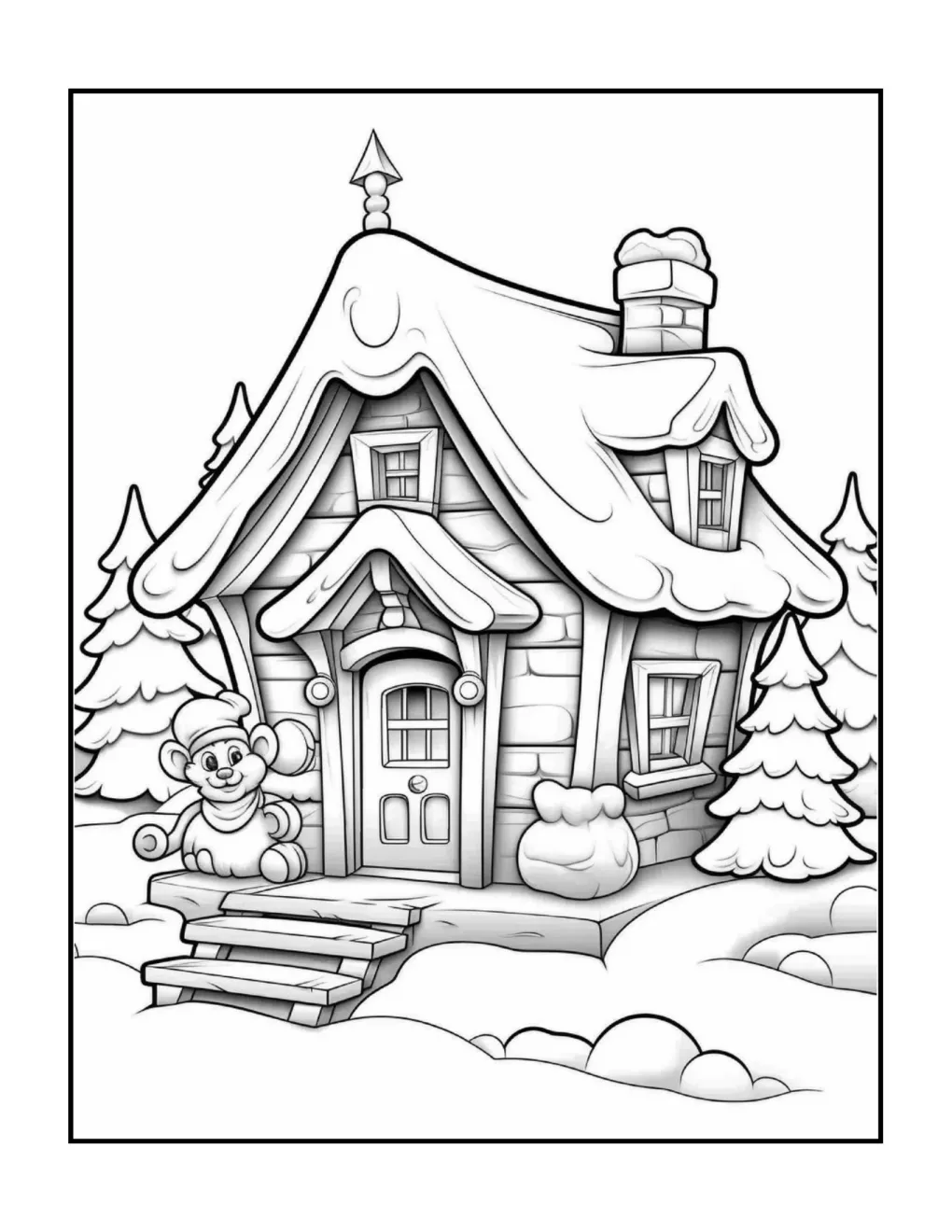 Animals at christmas coloring page (17)