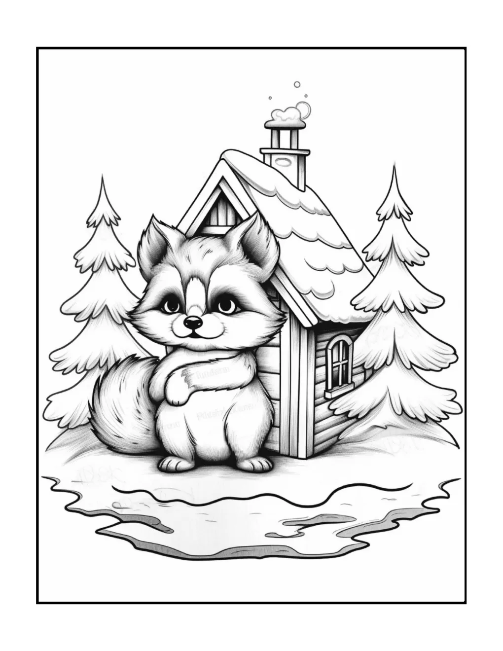 Animals at christmas coloring page (19)