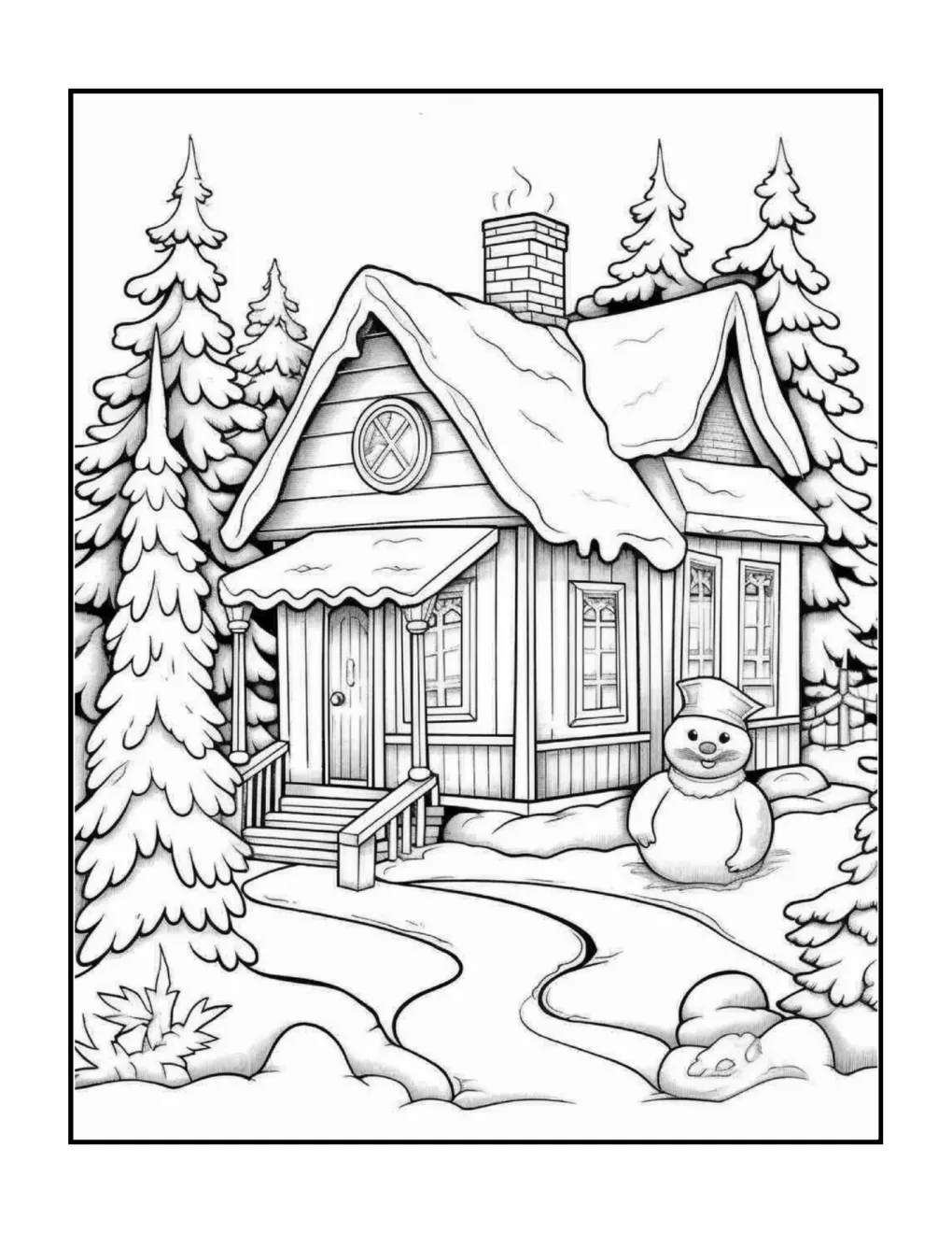 Animals at christmas coloring page (2)