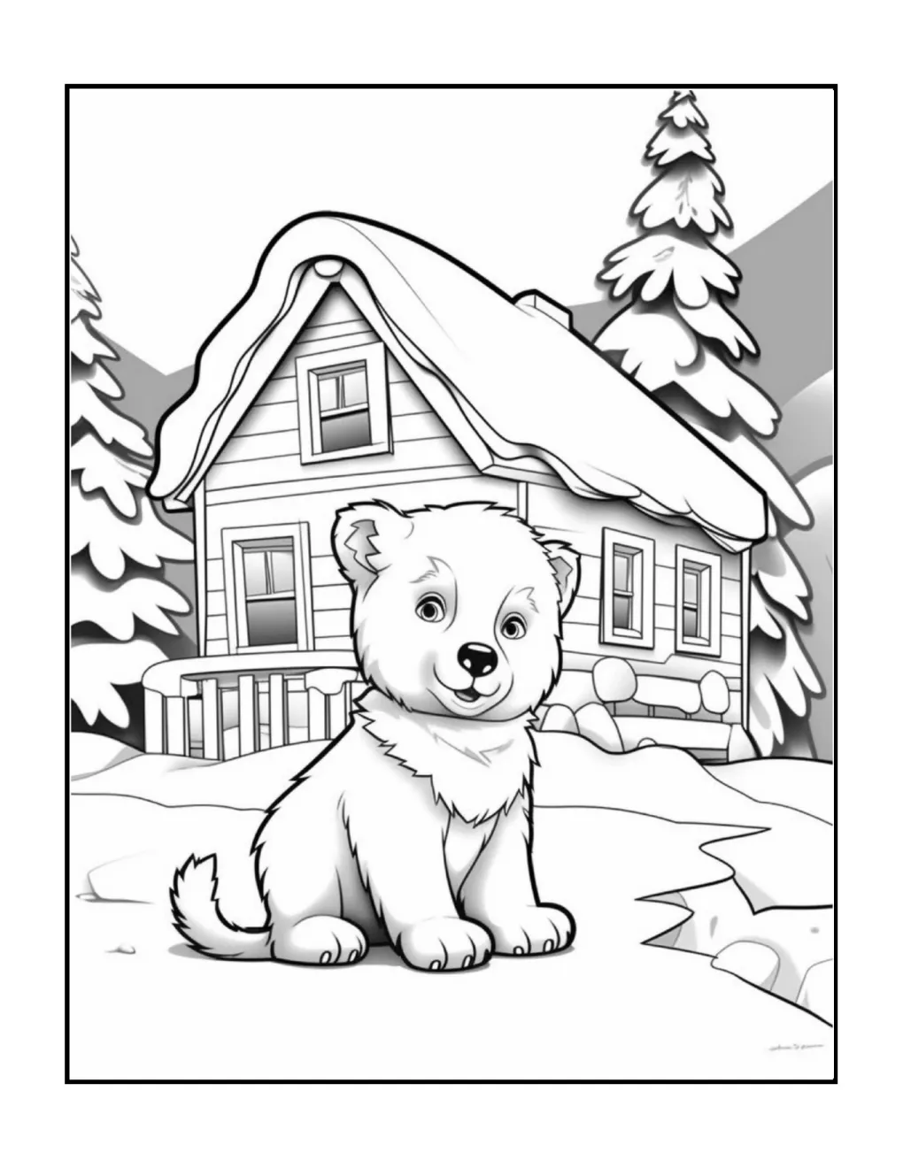 Animals at christmas coloring page (24)