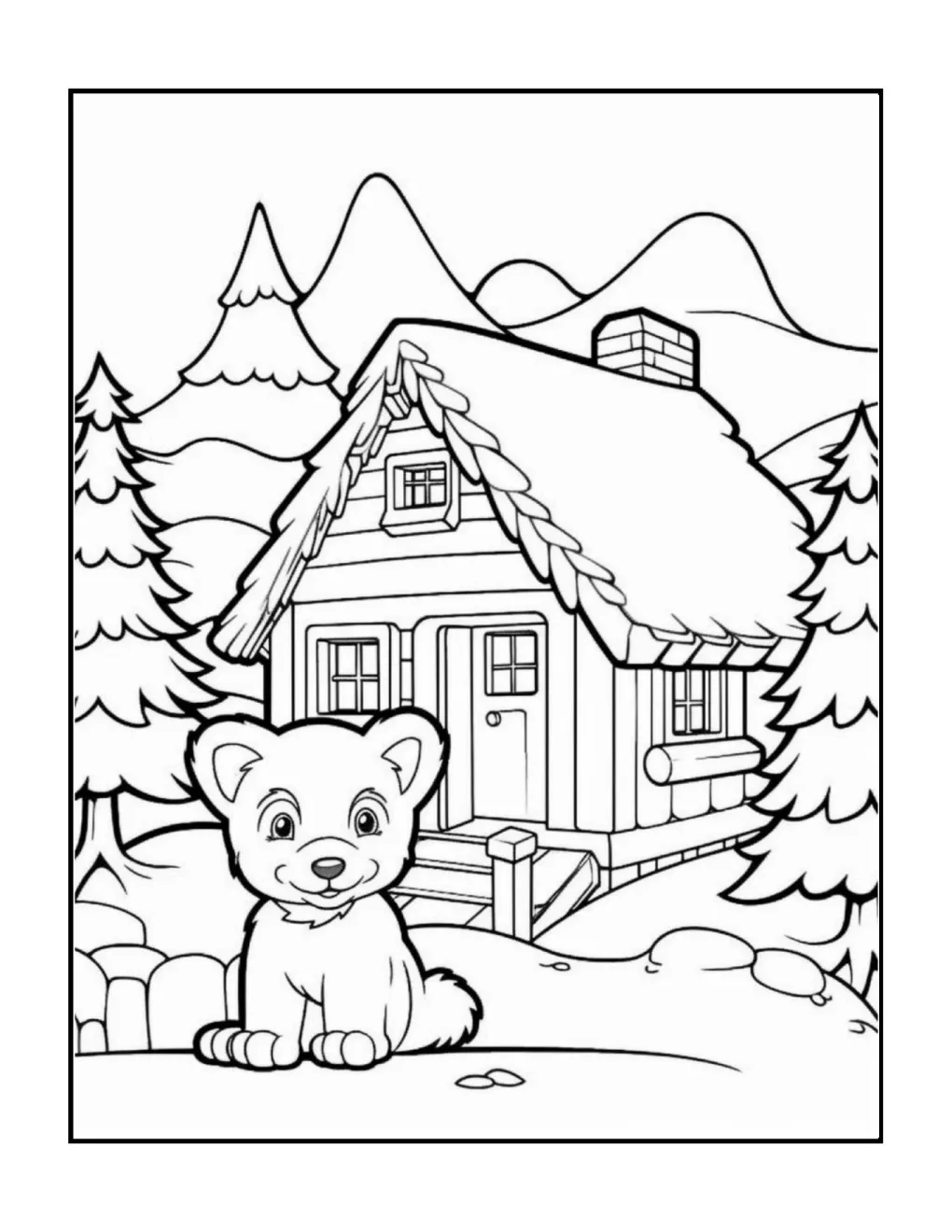 Animals at christmas coloring page (25)