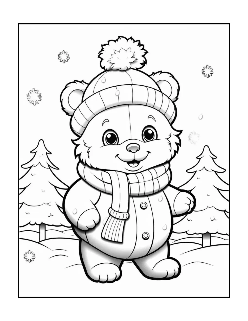 Animals at christmas coloring page (26)