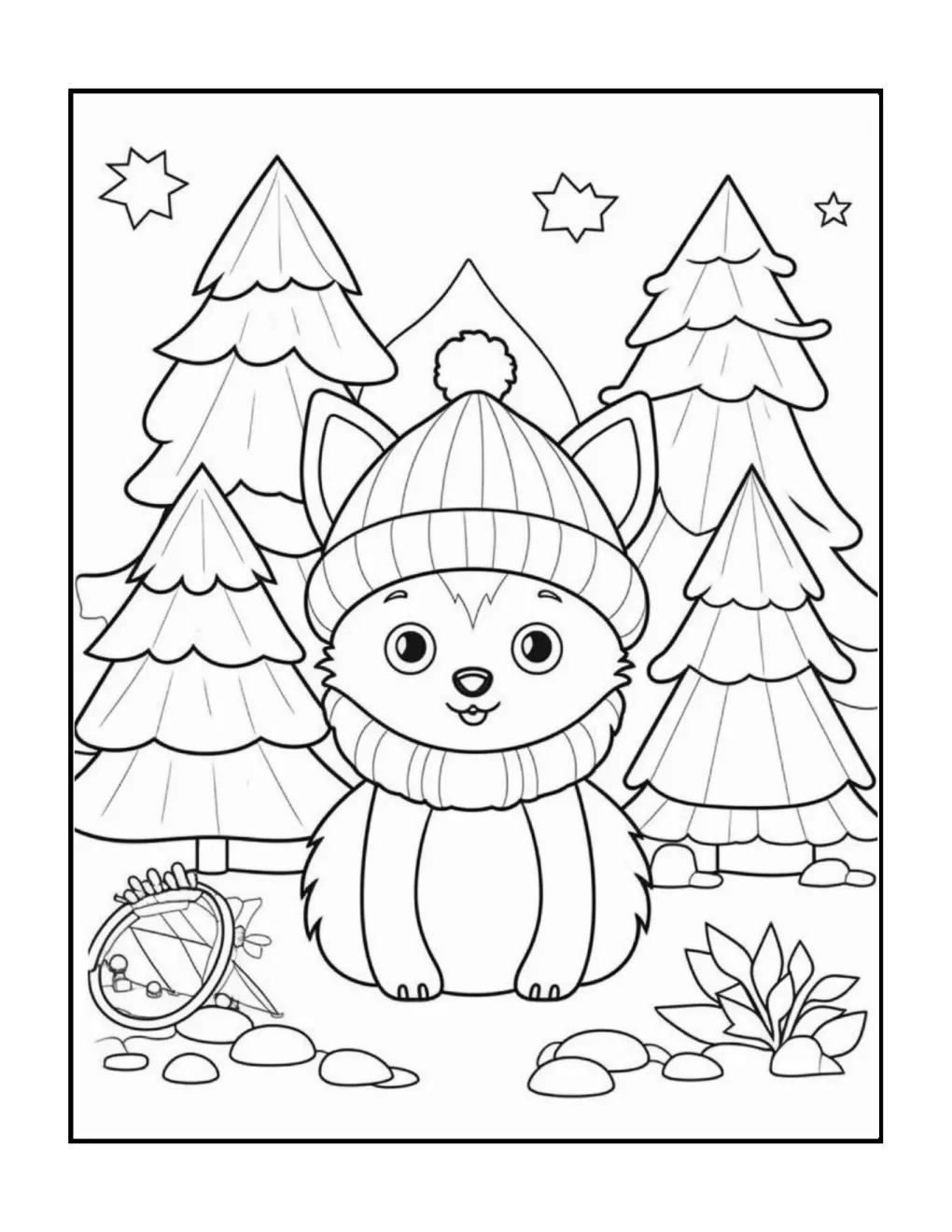 Animals at christmas coloring page (29)