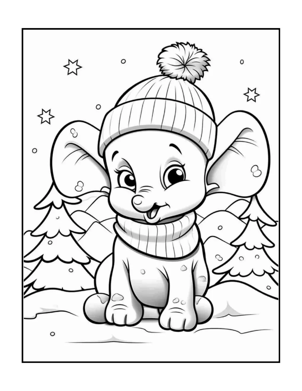 Animals at christmas coloring page (35)