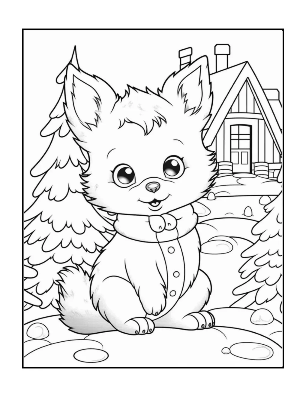 Animals at christmas coloring page (37)