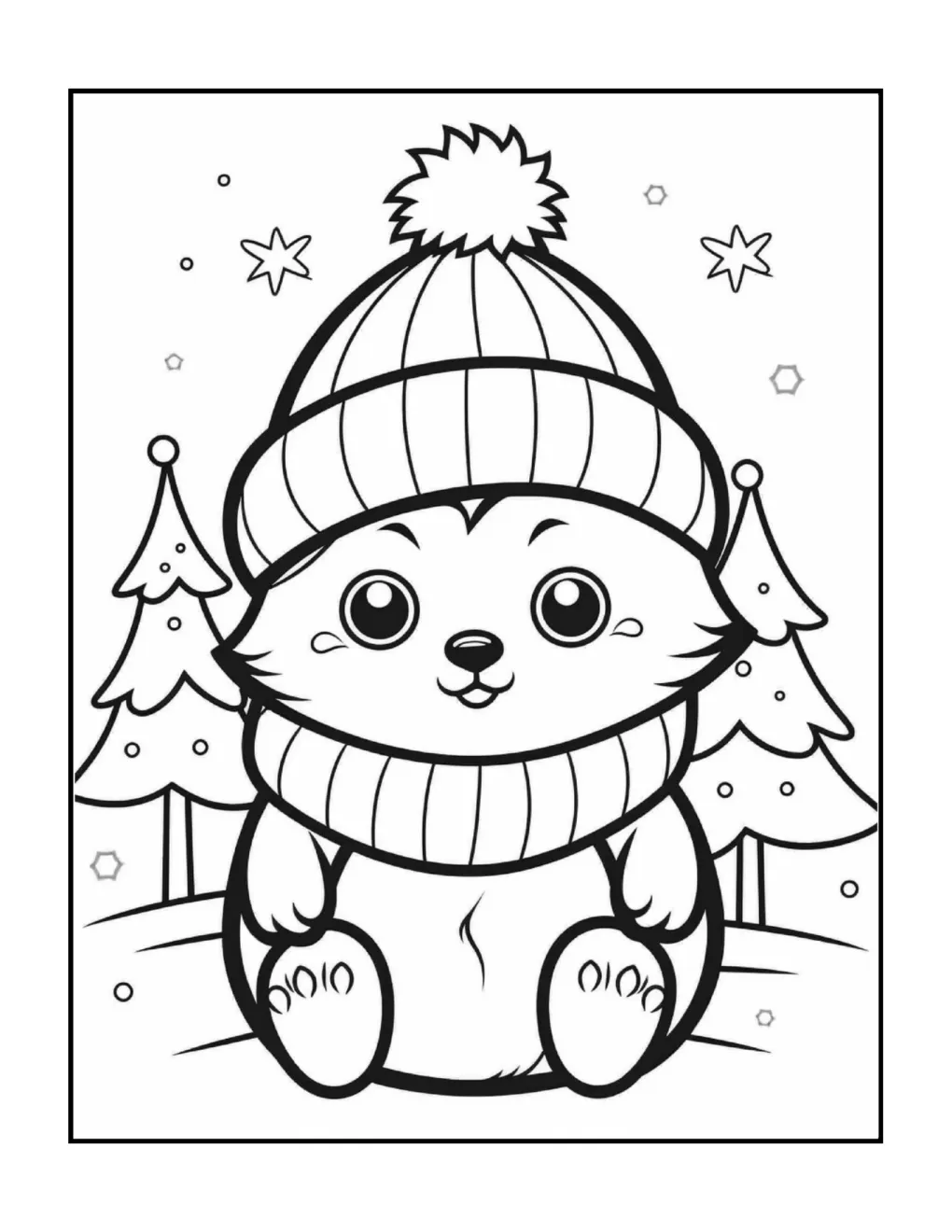 Animals at christmas coloring page (38)