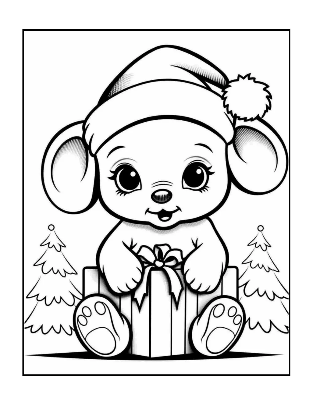 Animals at christmas coloring page (40)