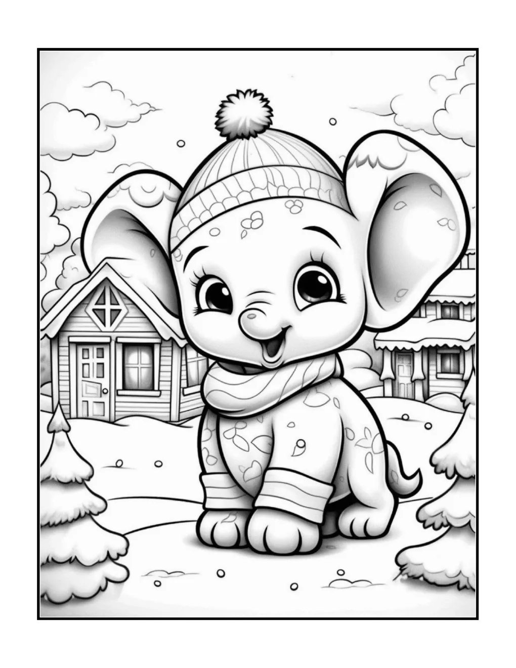 Animals at christmas coloring page (41)