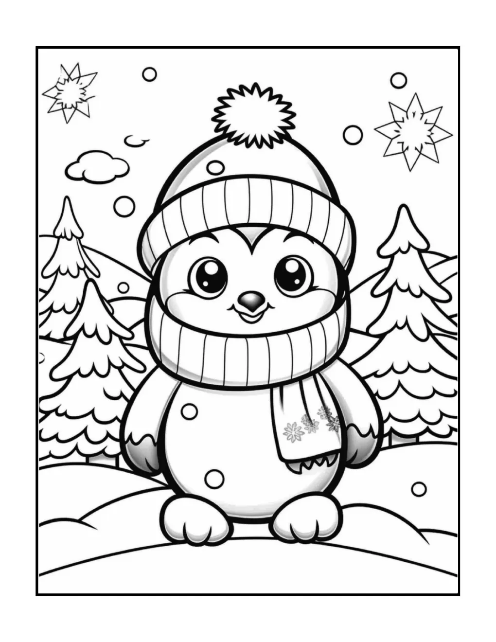 Animals at christmas coloring page (42)