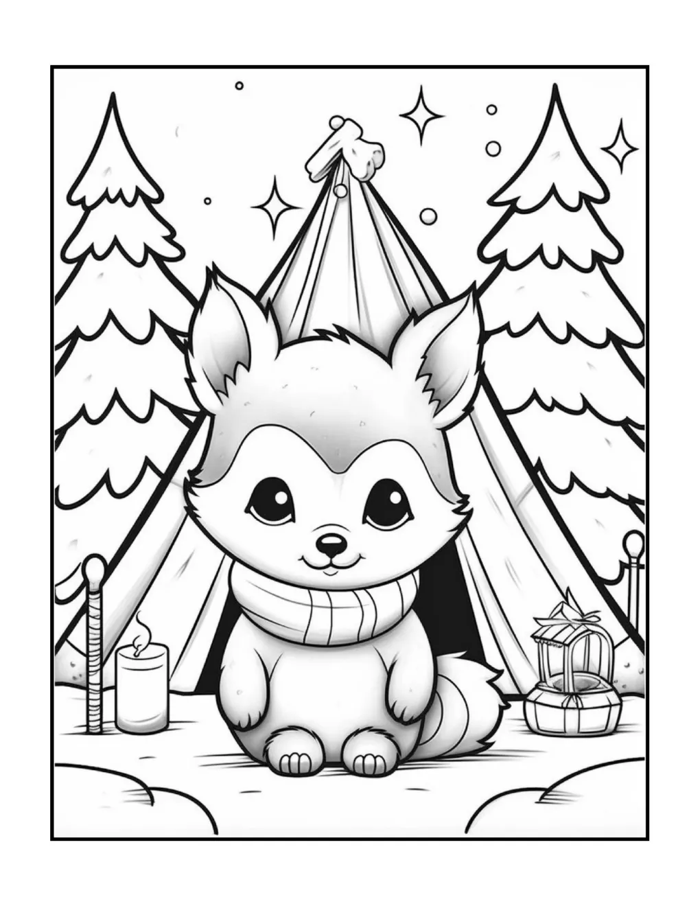 Animals at christmas coloring page (43)