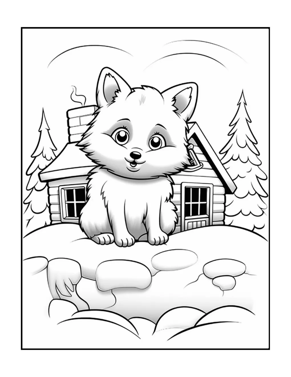 Animals at christmas coloring page (44)