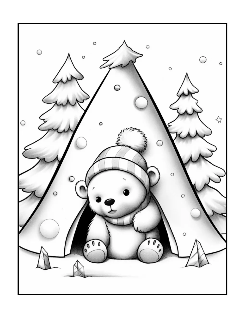 Animals at christmas coloring page (48)