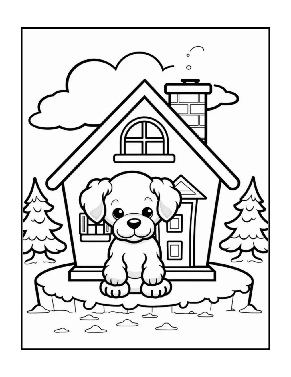 Animals at christmas coloring page (5)