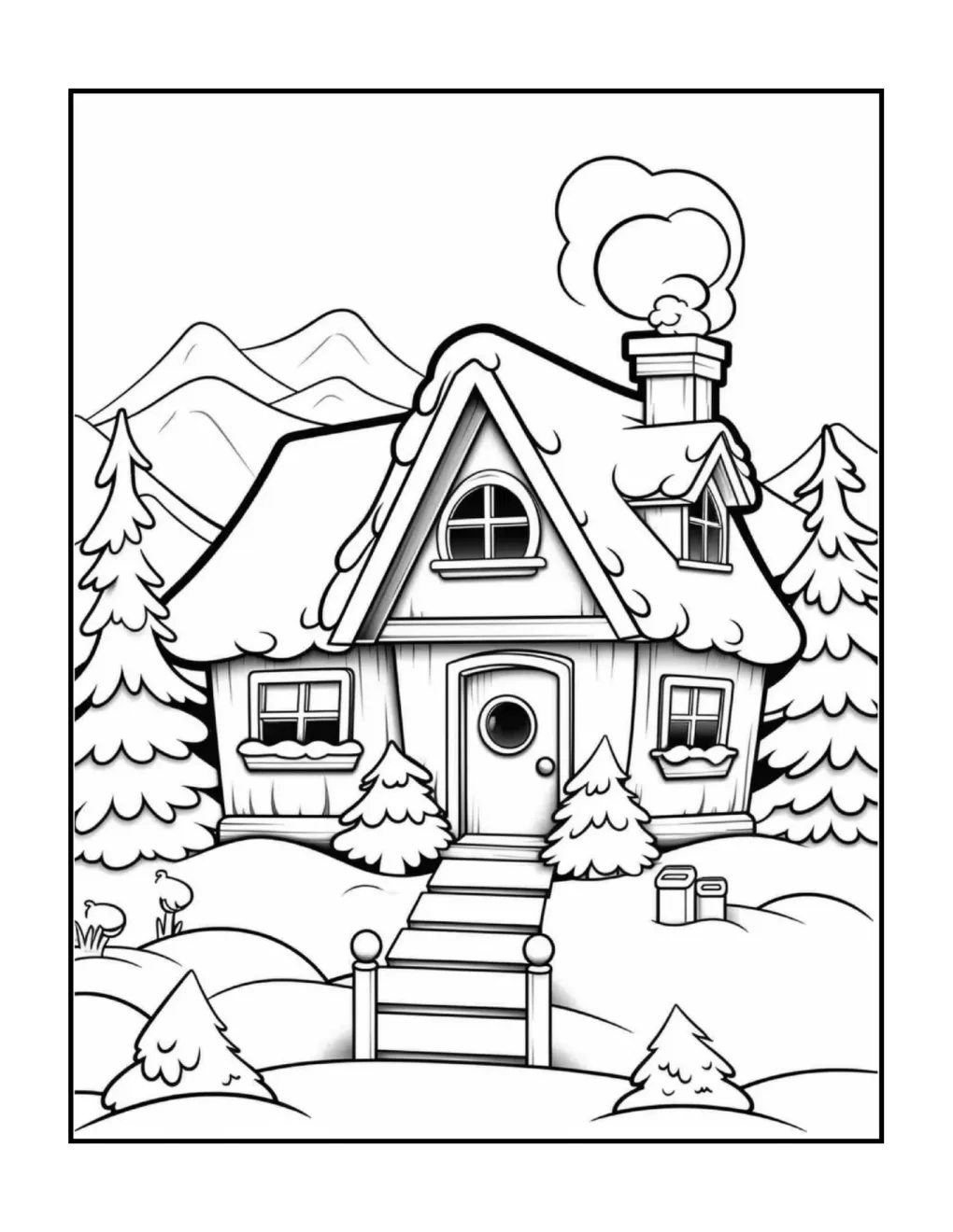 Animals at christmas coloring page (50)