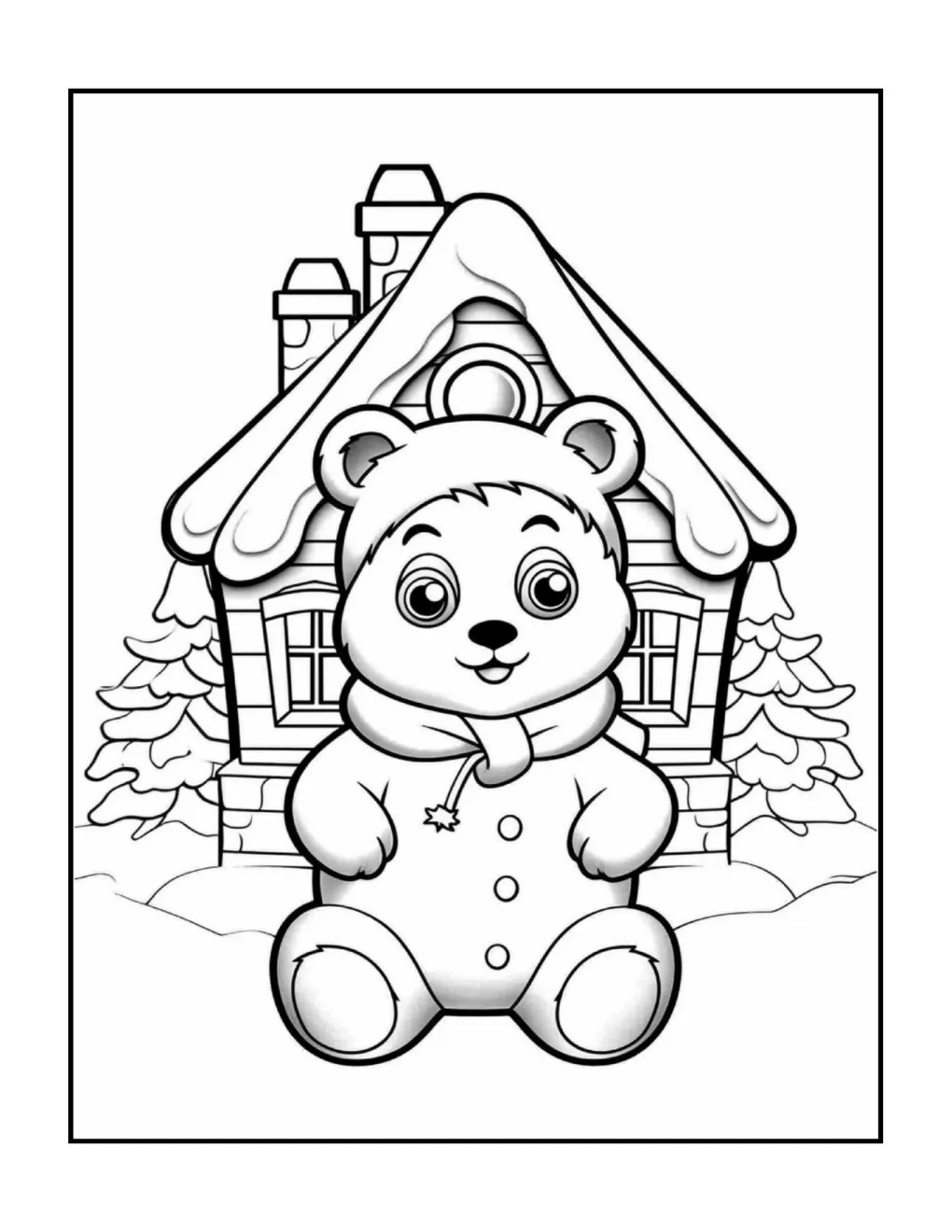 Animals at christmas coloring page (51)