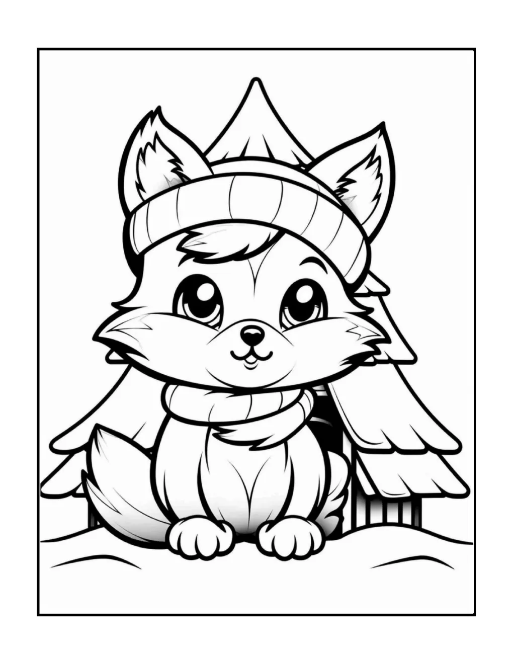 Animals at christmas coloring page (52)