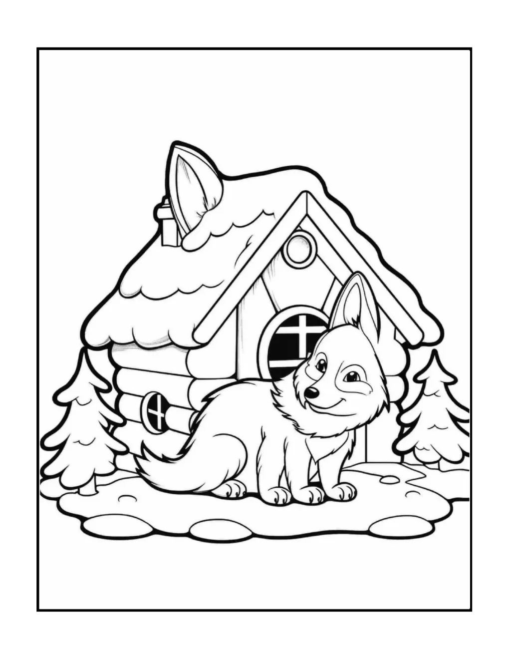 Animals at christmas coloring page (53)