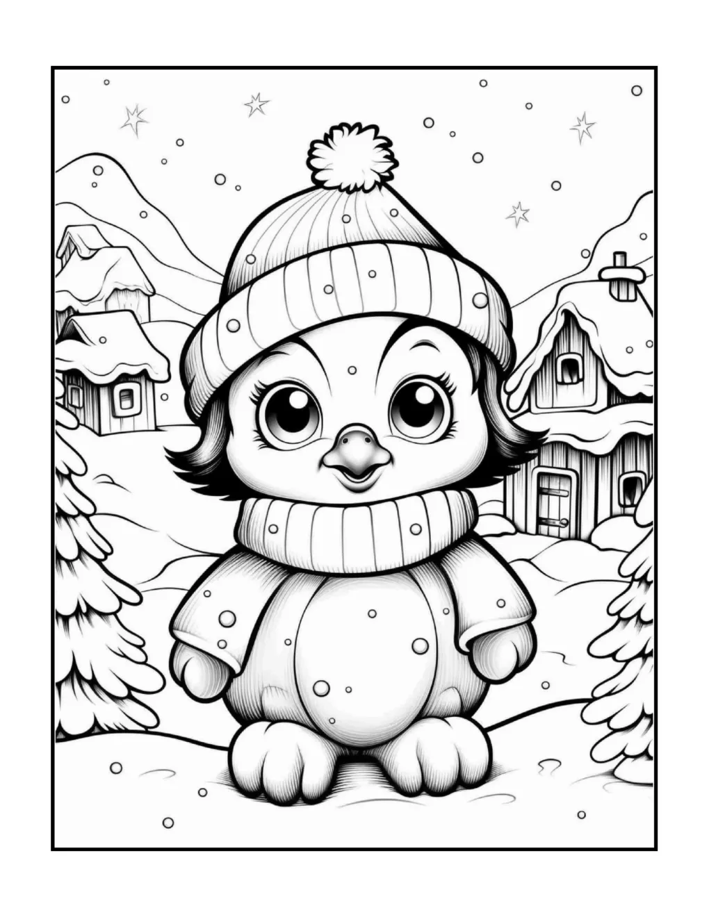 Animals at christmas coloring page (54)