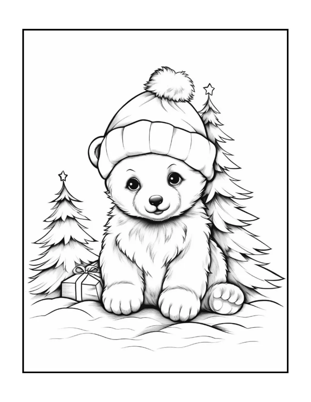 Animals at christmas coloring page (57)