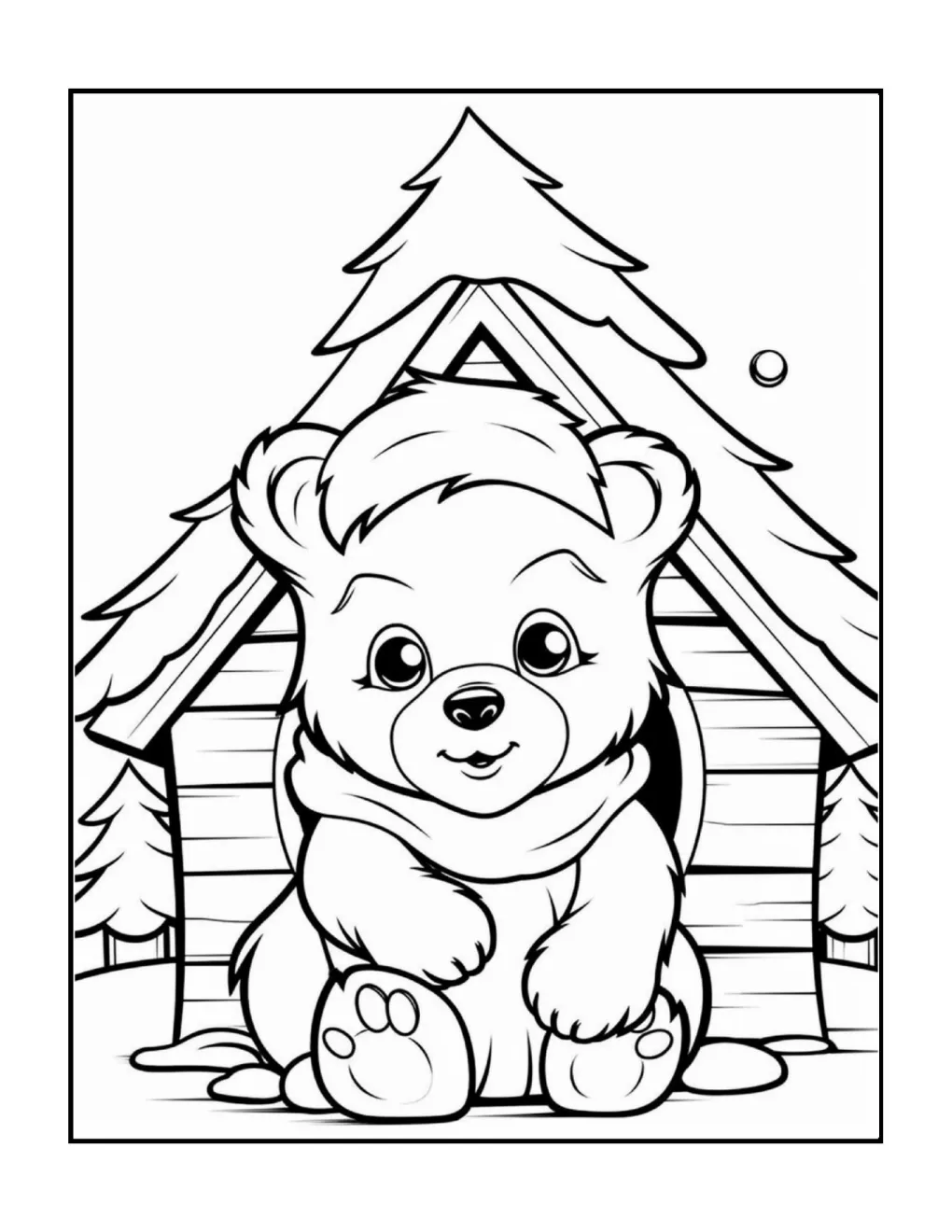 Animals at christmas coloring page (58)