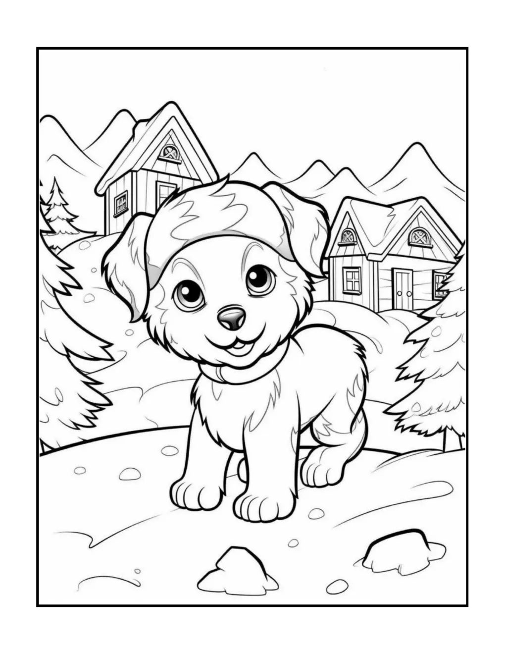 Animals at christmas coloring page (6)