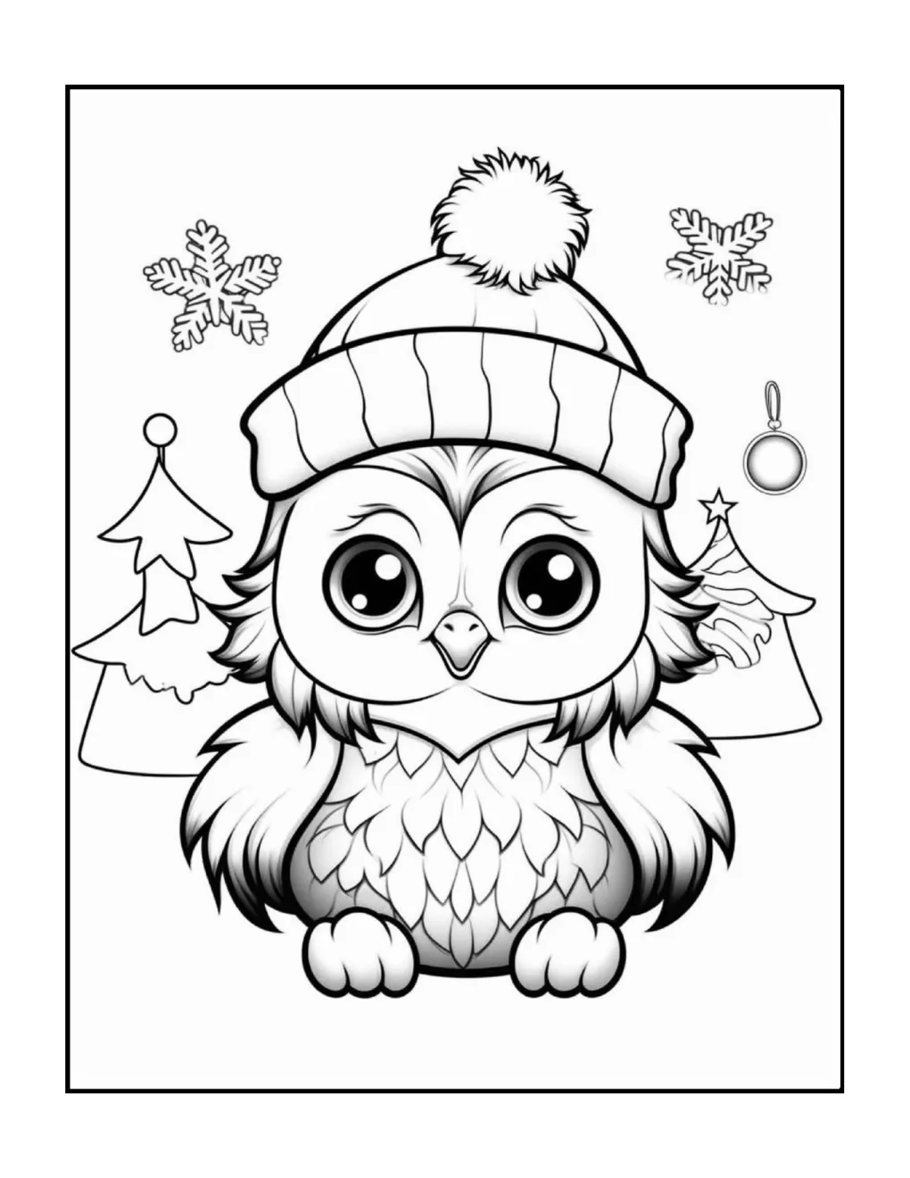 Animals at christmas coloring page (61)